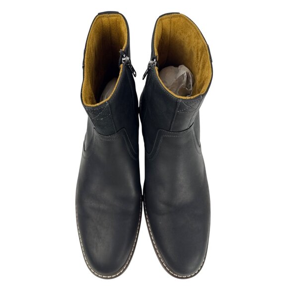 Florsheim Men's Norwalk Chelsea Side Zip Boot Black Leather Crazy Horse 13 M D - Picture 4 of 11